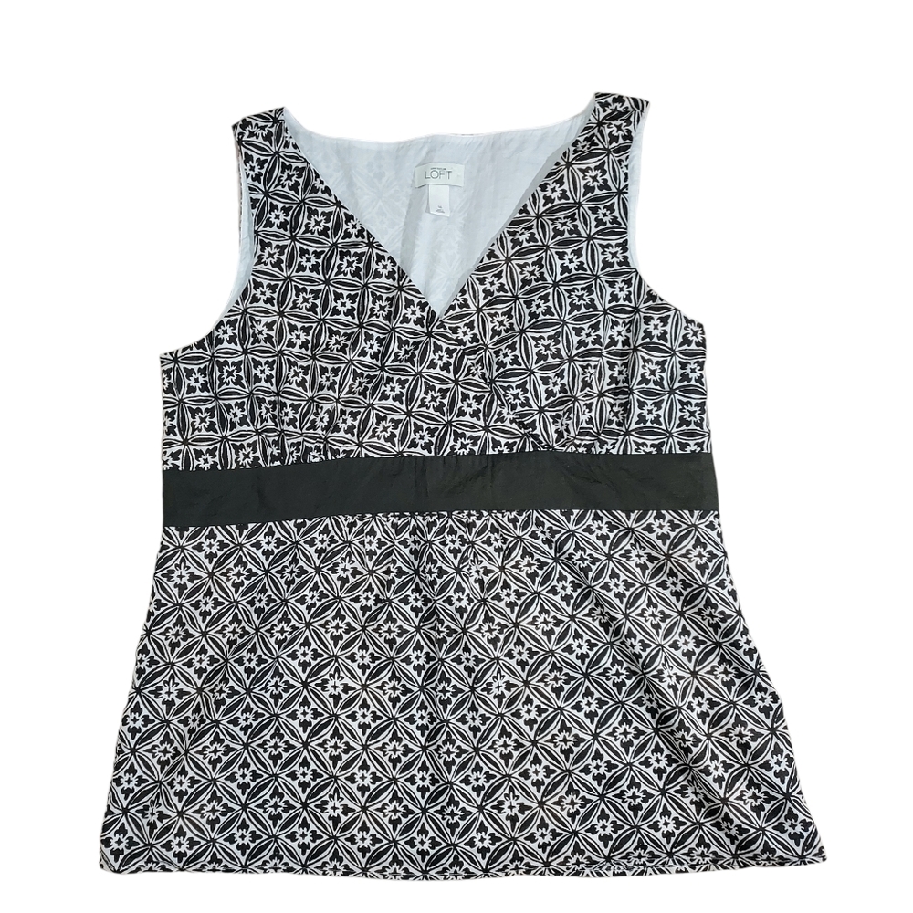 LOFT brown print cotton surplice top 16